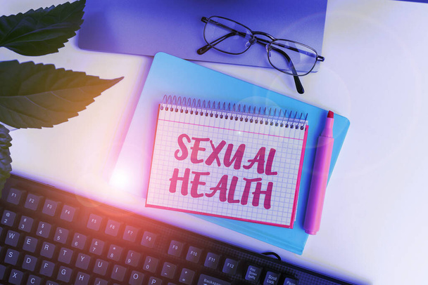A szexuális egészséget bemutató szöveges jel, üzleti koncepció Egészségesebb test Megfelelő szexuális élet Pozitív kapcsolatok - Fotó, kép