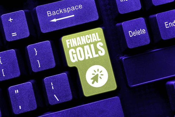 Текст, що показує натхнення Фінансові цілі, Слово для цілей, зазвичай керованих конкретними майбутніми фінансовими потребами
 - Фото, зображення