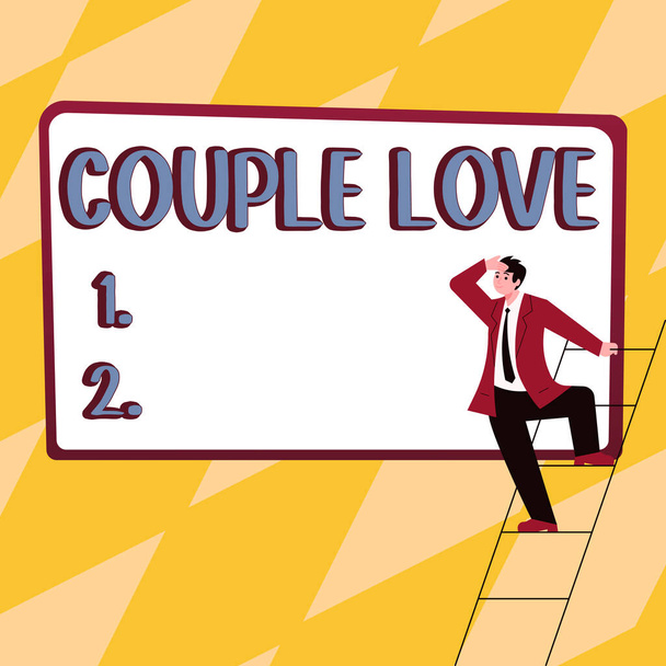 Exposição conceitual Casal Amor, conceito de negócio duas pessoas que se amam muito Sentindo prazer - Foto, Imagem