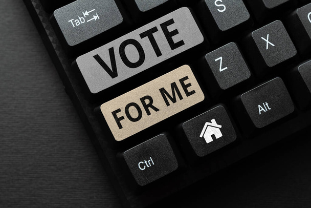 Vote for me, Business overview Kampagne für einen Regierungsposten bei den bevorstehenden Wahlen - Foto, Bild