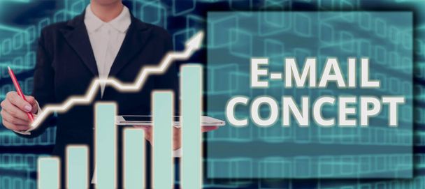 Pisanie wyświetlania tekstu E Mail Concept, Biznes podejście sekwencji działań marketingowych, aby dotrzeć do klienta przez e-mail - Zdjęcie, obraz