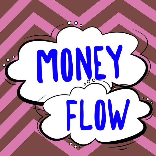 Käsitteellinen näyttö Money Flow, Internet Concept rahan määrän kasvu tai väheneminen yritys - Valokuva, kuva
