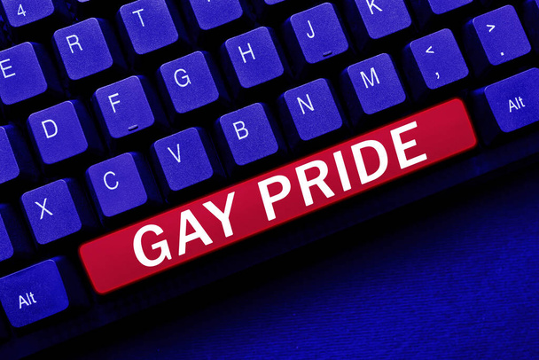 Käsiala teksti Gay Pride, Business concept Arvokkuus idyllinen henkilö, joka kuuluu joko mies tai nainen - Valokuva, kuva