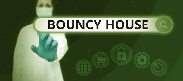 Текст, що показує натхнення Bouncy House, Word for Automated program, яка працює через Інтернет Штучний інтелект - Фото, зображення