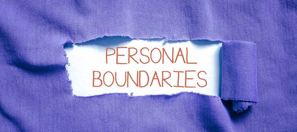 Conceptual display Personal Boundaries, Business showcase something that indicates limit or extent in interaction with personality - Photo, Image