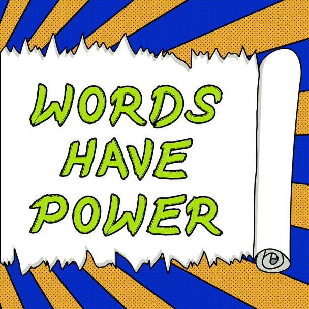 Titulek textu představující Words Have Power, Internet Koncept Energie Schopnost léčit pomoci bránit pokoře a ponížení - Fotografie, Obrázek
