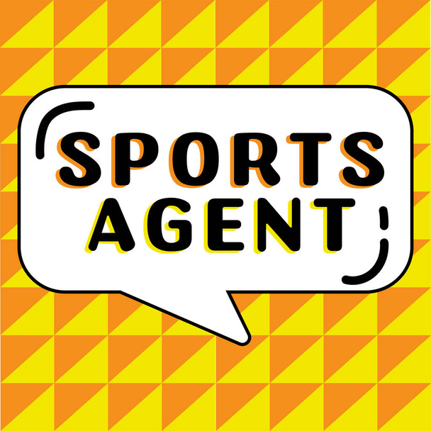 Szöveg felirat bemutató Sport ügynök, Internet Concept személy kezeli toborzás felvenni a legjobb sportolók egy csapat - Fotó, kép