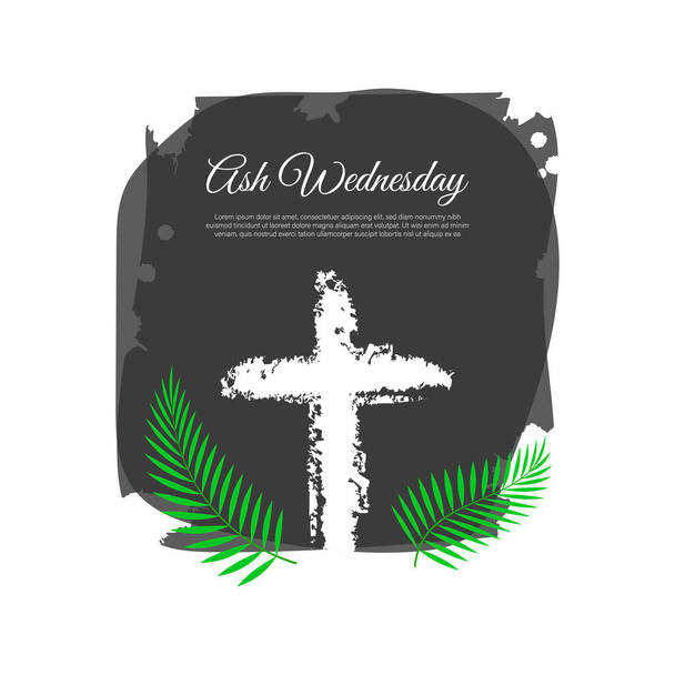 Vector illustration of Ash Wednesday Christian holy day banner - Vector, imagen