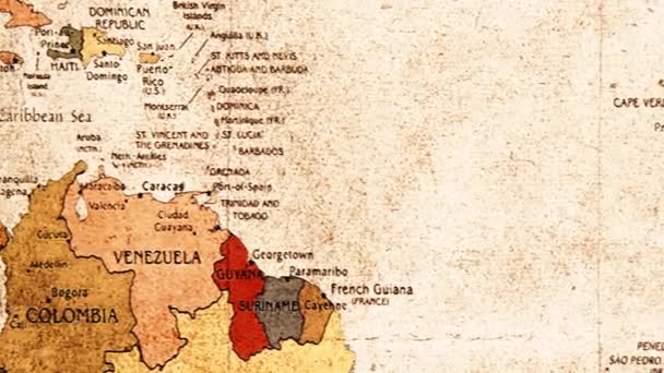 View of an ancient map of the world - Imágenes, Vídeo