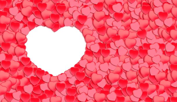 Petal Hearts Scattered to make Empty Heart - Vetor, Imagem
