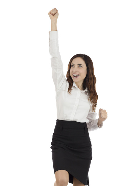 Business woman cheering - 写真・画像