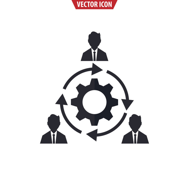 Teamwork management icon. Business Project Management Team. Affiliate icon. Isolated vector icon - Vector, imagen