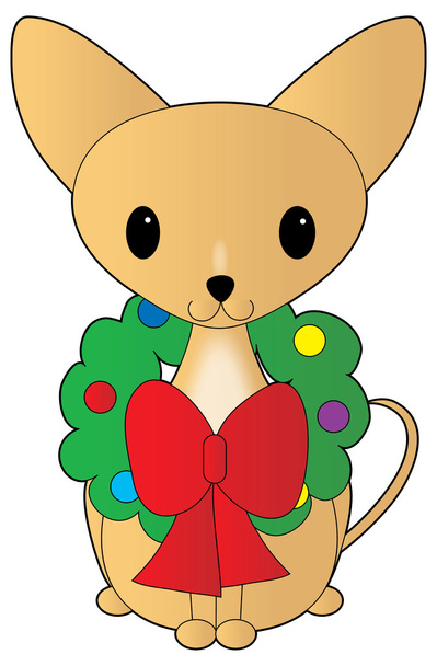Chihuahua dressed for Christmas - Вектор,изображение