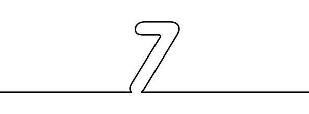 Číslo 7 ve stylu kontinuálního kreslení. Čára umění číslo sedm. Vektorová ilustrace. Abstraktní kresba číslo 7 - Vektor, obrázek
