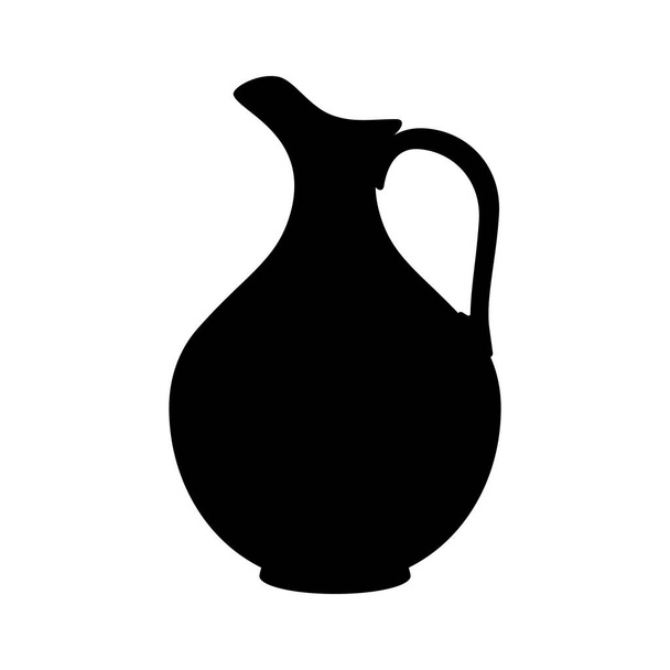 Icona della brocca. Silhouette della brocca nera isolata su sfondo bianco. Icona della brocca. Illustrazione vettoriale - Vettoriali, immagini