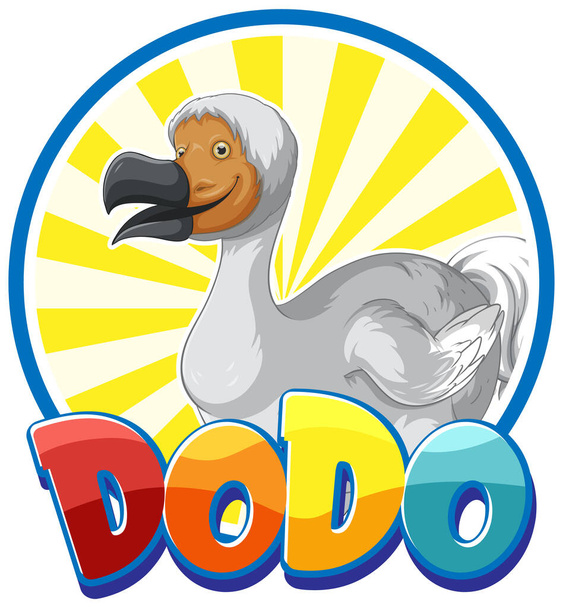 Dodo pájaro extinción animal dibujo animado logotipo ilustración - Vector, imagen