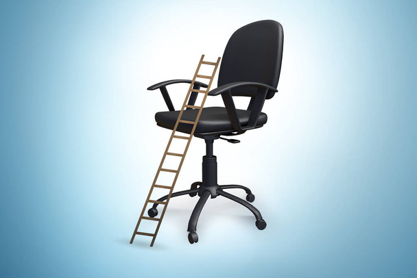 Office chair with ladder in the career concept - Photo, Image