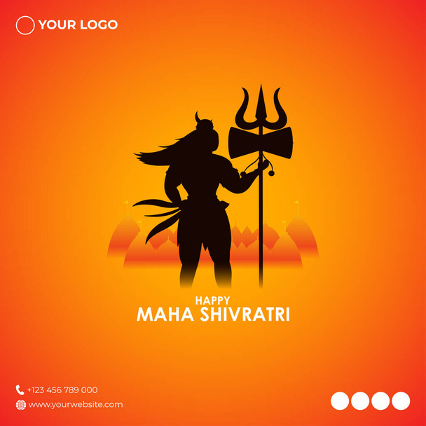 Illustrazione vettoriale di Happy Maha Shivratri augura banner - Vettoriali, immagini