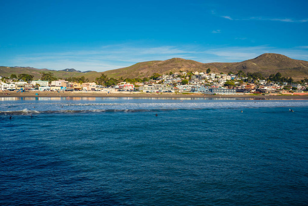 Cayucos State Beach is right on the waterfront in the town of Cayucos, Central Coast of California - Photo, Image