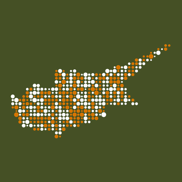 Chipre Silhouette Pixelated patrón mapa ilustración - Vector, Imagen