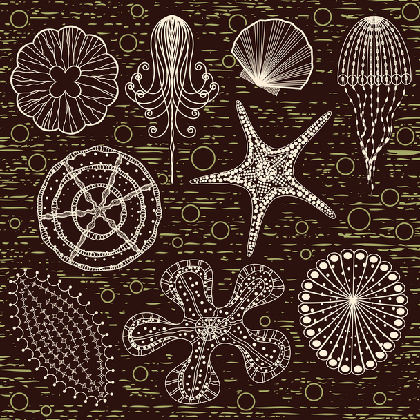 Sea creatures, Set 3 - ベクター画像