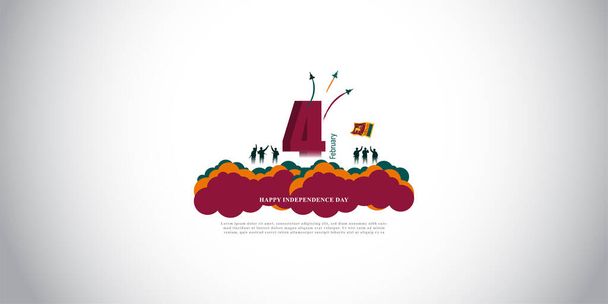 Векторная иллюстрация флага Дня независимости Шри-Ланки - Вектор,изображение