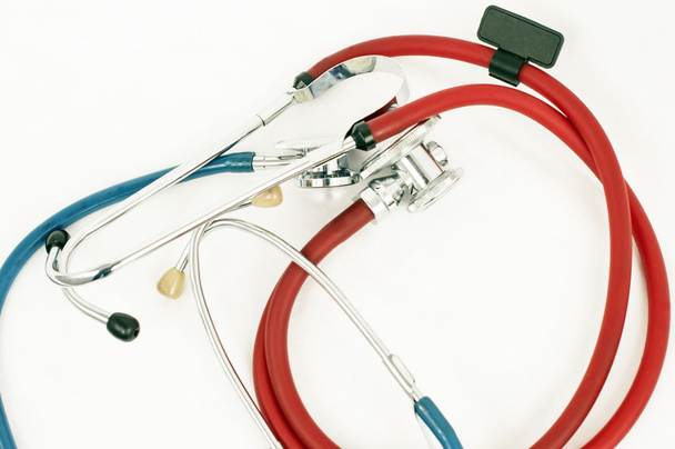 Medical stethoscopes of red and blue  - Photo, Image