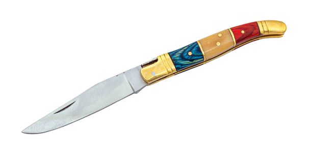 open pocket knife with colored handle - Photo, image