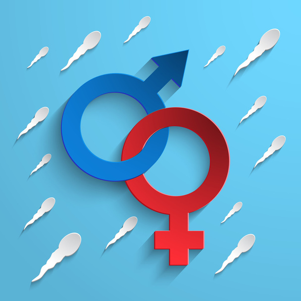 Coloured Gender Sign Background - Vector, afbeelding