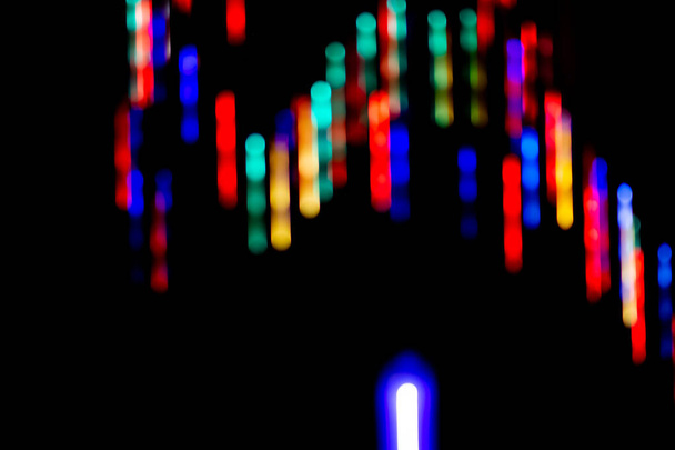 Laser al neon sfocato sfondo astratto. Neon colorato bagliore luminoso su uno sfondo nero. - Foto, immagini