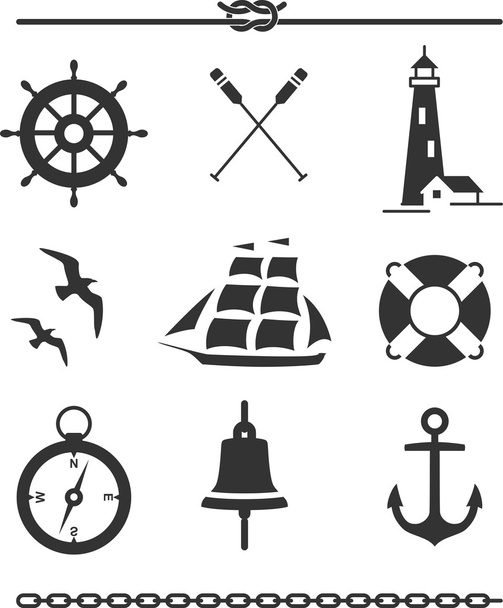 Nautical icons - Vektor, obrázek
