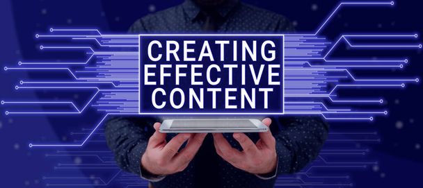 Conceptual display Creating Effective Content, Conceptual photo Valuable Information Informative User Friendly - Foto, imagen