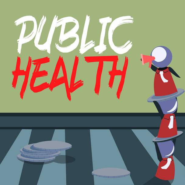 Didascalia di testo che presenta la salute pubblica, concetto che significa promuovere stili di vita sani per la comunità e la sua gente - Foto, immagini