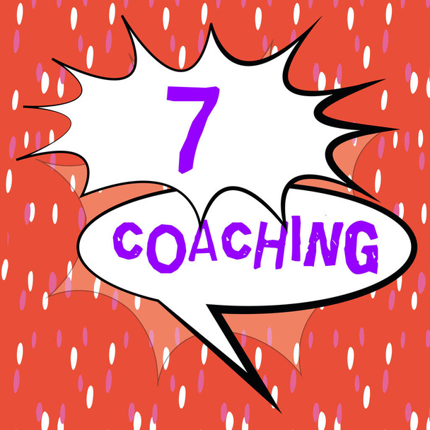 Handwriting text 7 Coaching, Word Written on Refers to a number of figures regarding business to be succesful - Foto, Imagen