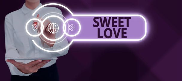 Znamení zobrazování Sweet Love, Koncept význam Název pro milovanou osobu Happy Valentines Day - Fotografie, Obrázek