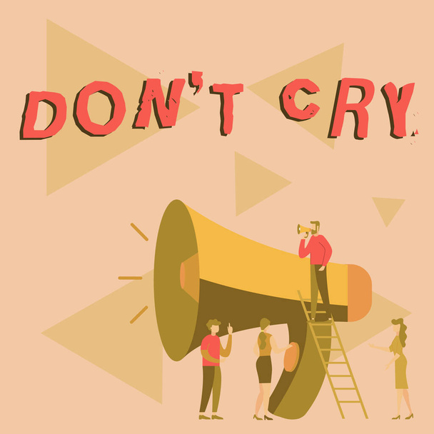Konceptuální titulek Don T Cry, Konceptuální fotografie Prolévat slzy typicky jako výraz úzkosti bolesti nebo zármutku - Fotografie, Obrázek
