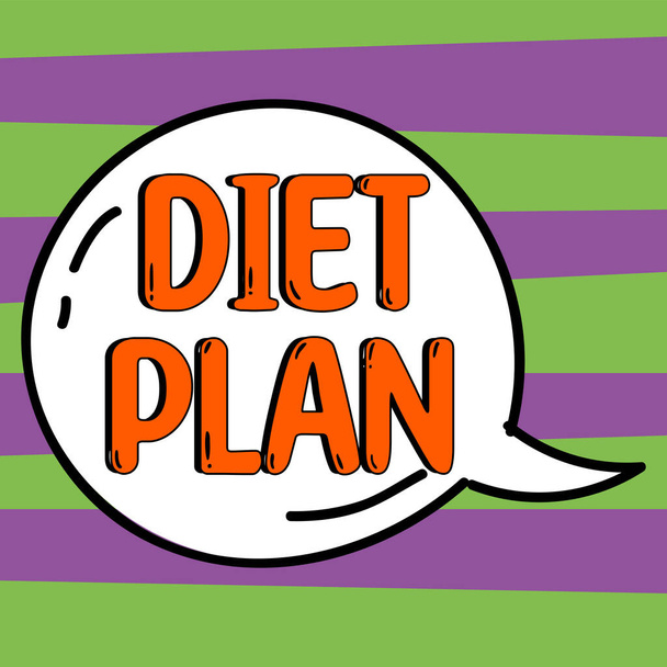 Conceptueel bijschrift Dieetplan, Conceptuele foto Gebruik van specifieke inname van voeding om gezondheidsredenen - Foto, afbeelding