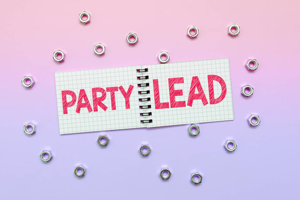 Podpis "Party Lead", internetová koncepce vystupuje jako oficiální zástupce jejich politické strany - Fotografie, Obrázek