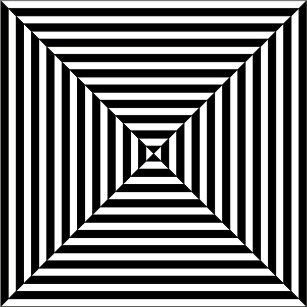 Op Art Illustration von Schwarz-Weiß-Quadraten - Vektor, Bild