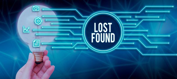 Teksti inspiraatiota Lost Found, Business concept Asioita, jotka jäävät jälkeen ja voivat hakea omistajalle - Valokuva, kuva