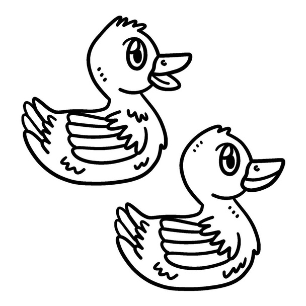 A cute and funny coloring page of Baby Duck. Provides hours of coloring fun for children. Color, this page is very easy. Suitable for little kids and toddlers. - Vector, Image