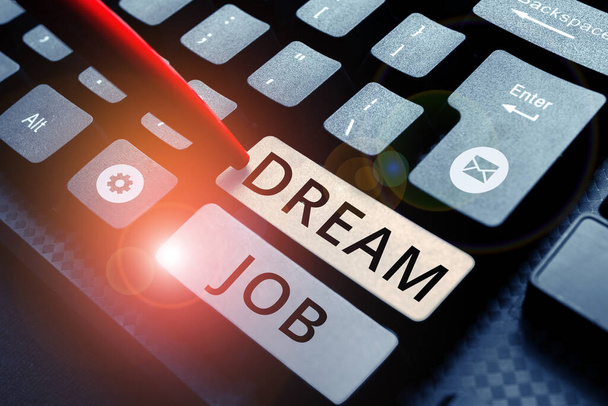 Текст рукопису Dream Job, Internet Concept Акт, який виплачується зарплатою і дарує вам щастя
 - Фото, зображення