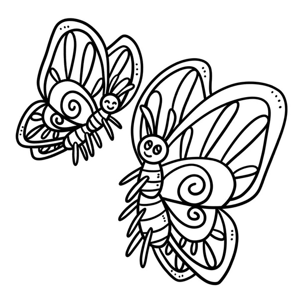 A cute and funny coloring page of Baby Butterfly. Provides hours of coloring fun for children. Color, this page is very easy. Suitable for little kids and toddlers. - Vecteur, image