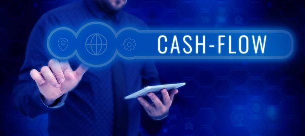 Kézírás szöveg Cash Flow, koncepció jelentése tényleges készpénz, hogy lehet alkalmazni a hitelkártya számla és kapott - Fotó, kép