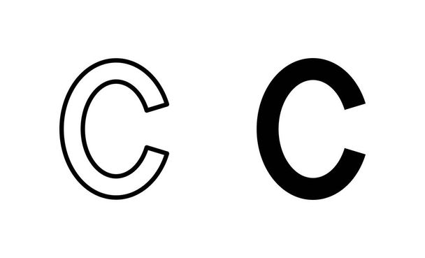 Urheberrechtssymbole gesetzt. Urheberrechtszeichen und Symbol - Vektor, Bild
