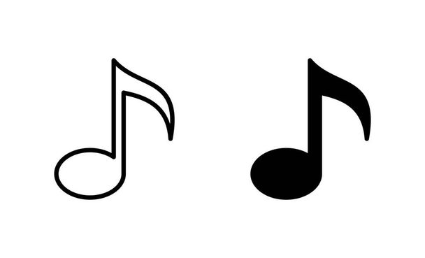 Musiikkikuvakkeet asetettu. huomata musiikin merkki ja symboli - Vektori, kuva