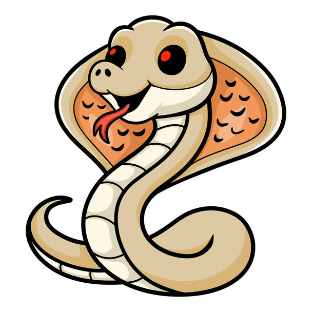 Vector illustratie van Schattige albino monocled cobra cartoon - Vector, afbeelding