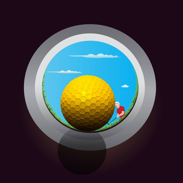 Golf urheilu vektori kuva mainostaa turnauksia ja symboleja. - Vektori, kuva