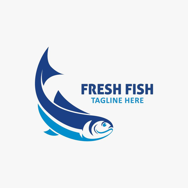 Blue fish logo design - Vecteur, image