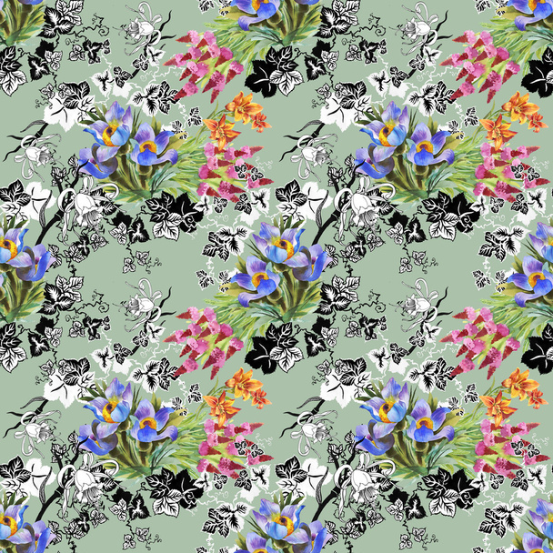 Seamless floral pattern - Foto, afbeelding